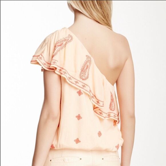 FREE PEOPLE | Easy on the Eyes Asymmetrical One Shoulder Top Women’s Size M - Picture 3 of 11